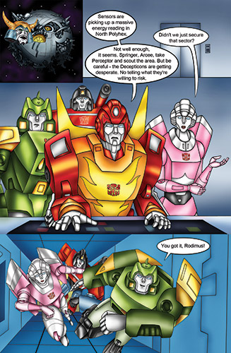 Opening page of my graphic novel, Transformers - A Simple Choice